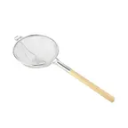 image of CAC China STRH-12D Double Mesh Strainer, 12" dia., Stainless Steel with Wood Handle