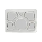 image of CAC China STRY-6R Compartment Tray, 15.5" X 11.5", 6 Compartments, Stainless Steel
