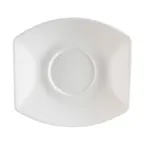 image of CAC China STU-2 Studio Saucer - Oval Porcelain White, 5.75" L x 5.25" W, Safe - 1 Dozen