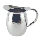 image of CAC China SWPH-3 Bell‑Shaped 3‑Quart (96 oz) Stainless Steel Pitcher, Hammered Finish with Handle