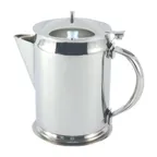 image of CAC China SWPT-64L Metal Pitcher, 2 Qt (64 Oz) Steel Server with Base, Hinged Lid and Handle