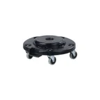 image of CAC China TCNC-18DL - 18" Round Commercial Trash Can Dolly, Black Plastic Construction, No Liner