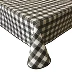 image of CAC China TCVG-52K Throw Table Cover, 52" x 52" Vinyl, Gingham, Water & Tear Resistant, Fannel Back