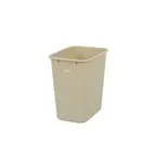 image of CAC China TCWB-28BG - 28 Qt (7 Gal) Trash Can, Beige Plastic, 15" Length, No Lid, Rectangle Design