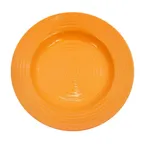 image of CAC China TG-120-TNG - 12" Pasta Bowl, 22 oz Tangerine Porcelain, Oven/Microwave Safe - 1 Dozen