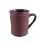 image of CAC China TG-17-PLM - Tango 8-oz Plum Porcelain Mug, 3-1/4" Dia x 4" H, Embossed, Dishwasher Safe - 1 Dozen
