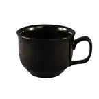 image of CAC China TG-318-BLK - Tango 18‑Oz Porcelain Cup, 4‑5/8" x 3‑1/2" H, Black, Microwave Safe - 1 Dozen