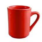 image of CAC China TM-8-R Las Vegas Tierra Mug, 8 oz (3" Dia x 4" H) Ceramic Red Dishwasher Safe - 1 Dozen