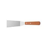 image of CAC China TNRW-GR42 Stainless Steel Grill Turner, 4-1/4" Blade, Wooden Handle, Kitchen Utensil