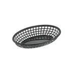 image of CAC China TTFB-09BK Fast Food Basket, Oval 9" Black Polypropylene, 9-1/4" Length - 1 Dozen