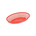 image of CAC China TTFB-09RD Fast Food Basket, Oval 9" Red Polypropylene, 9-1/4" Length - 1 Dozen