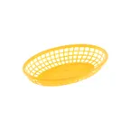 image of CAC China TTFB-09YL Fast Food Basket, Oval 9" Yellow Polypropylene Basket, 9-1/4" Length - 1 Dozen