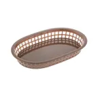 image of CAC China TTFB-10BN Fast Food Basket, 10" Oblong Polypropylene, Brown, 1 Dozen