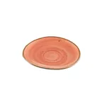 image of CAC China TUS-2-CRL Tucson Saucer, 6-1/4" x 5⅞" Round Porcelain, Coral Glaze, Dishwasher Safe - 1 Dozen