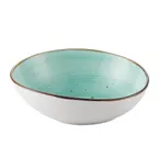 image of CAC China TUS-B7-TQS - Tucson 20oz Round Soup Bowl, Turquoise Porcelain Glaze - 1 Dozen