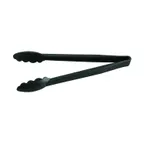 image of CAC China UTKU-12BK Utility Tongs – 12"-13" Length, Plastic Construction, Black Non‑Coated Handle