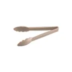 image of CAC China UTKU-9BG Utility Tongs - 9" Long Plastic Construction, Beige Non-Coated Handle