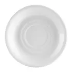 image of CAC China UVS-2 Saucer, 6" Dia. x 1" H Round Porcelain, White, Oven Safe - 1 Dozen