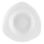 image of CAC China UVS-T120 - Triangular 22‑Oz Pasta Bowl, 11½" x 2½" Porcelain, Super White, Safe - 1 Dozen