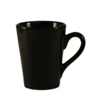 image of CAC China VC-12-BLK - Victory Mug, 12 oz, 3.5" Dia x 4.375" H, Ceramic Black Microwave Safe- 1 Dozen