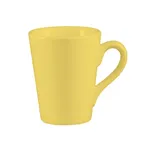 image of CAC China VC-12-Y Mug, 12 oz (3.5" Dia x 4.375" H) Yellow Ceramic, Dishwasher Safe - 1 Dozen