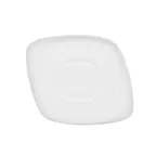 image of CAC China WH-2 White Square Saucer, 5.5" x 5" x 0.5" Porcelain Bone White, Microwave Safe - 1 Dozen