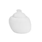 image of CAC China WH-HSP - White Pearl Porcelain Sugar Bowl 4" L x 3-1/2" W x 3-3/4" H Lid Safe - 1 Dozen