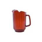 image of CAC China WP3S-60A - 60oz Amber Polycarbonate Water Pitcher with 3‑Spout, NSF Certified, 32‑63oz Capacity - 1/Each