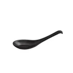 image of CAC China XSPN-56-MK Soup Spoon, 0.3oz Capacity, 5"-5-5/8" Length, Matte Black Plastic - 1 Dozen