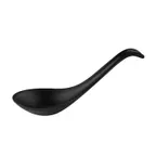 image of CAC China XSPN-58-MK Soup Spoon, 0.4oz Capacity, 5"-5-3/4" Length, Matte Black Plastic, - 1 Dozen