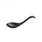 image of CAC China XSPN-67-MK Soup Spoon, 0.7oz, 6-1/2" Length, Matte Black Plastic - 1 Dozen