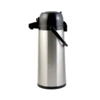 image of CAC China APGL-25PB Airpot - 2.5 L Glass-Lined, Push-Button, Black Lid, Double-Wall Insulated