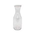 image of CAC China DCTL-10 Beverage Decanter, 1.0 Qt (24-34 Oz) Clear Plastic with Cover, NSF Certified