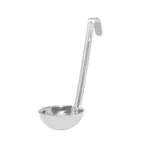 image of CAC China SLD6-40 Ladle, 4 oz. Bowl, 6" Hooked Handle, One-Piece, Stainless Steel