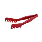 image of CAC China STKU-11R - Spaghetti Tongs, 11" Red Plastic, Easy Grip Handles for Pasta