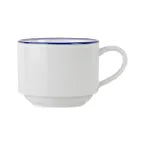 image of Mikasa 5305729 Bistro Cup, 9.1 oz (8‑9 oz), Pin Blue Porcelain China Cup