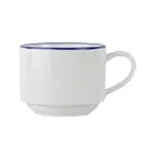image of Mikasa 5305734 Bistro Cup, 3 oz, Pin Stripe Blue, Porcelain China Cup