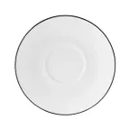 image of Mikasa 5305865 China Bistro Saucer, 6.29" Diameter, Elegant Pin Black Porcelain for Dinnerware Sets