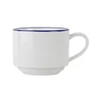 image of Mikasa 5305866 Bistro Cup, 3 oz, Pinstripe Black Porcelain China Cup – Elegant Fine Dinnerware