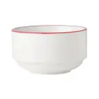 image of Mikasa 5305870 Bistro Cup – 9.5 oz (10‑12 oz), 4.1" Height, Pin Red Porcelain