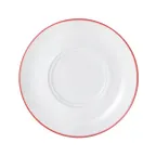 image of Mikasa 5305872 Bistro Saucer, 6.29" Diameter Porcelain Cup, Pin Red - China Dinnerware