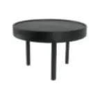 image of Mikasa BQ811B Round Medium Display Riser, 12.7", Black Oak, 3-Leg, 9-12" Height