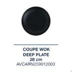 image of Ariane Porcelain AVCARN259012003 Round Wok Deep Plate, 11" (28 cm), Black Dazzle Porcelain - 6/Case