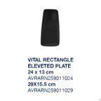 image of Ariane Porcelain AVRARN259011024 Black Dazzle Rectangle Plate 9 4/9" x 5 1/8", Porcelain – 12/Case