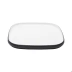 image of GET 21376-TOH/BK Cheforward Hatch Plate, 12" Square, Two-Tone Honey/Raven, Melamine, Plastic Plate