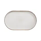 image of GET PA1605997706 Rustic Porcelain Serving Tray, 14.1" x 8.5", Rectangular Beige
