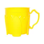 image of Dinex DX5000B04 - Brightcares 8 oz Yellow Plastic Mug, PP, Air‑Insulated, Dishwasher Safe - Case