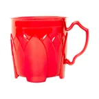 image of Dinex DX5000B05 - 8 oz Red Plastic Mug, Polypropylene, Air‑Insulated, Dishwasher Safe, Sold Per Case