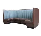 image of ATS AT&S-AS-3612-12 GR6 Booth, 1/2 Circle, 46" H x 88" L, 12‑Channel Back, Upholstered Seat, Frame, Kick Plate