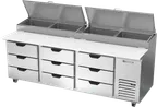 image of Beverage Air DPD93HC-9 Pizza Prep Table Refrigerated Counter